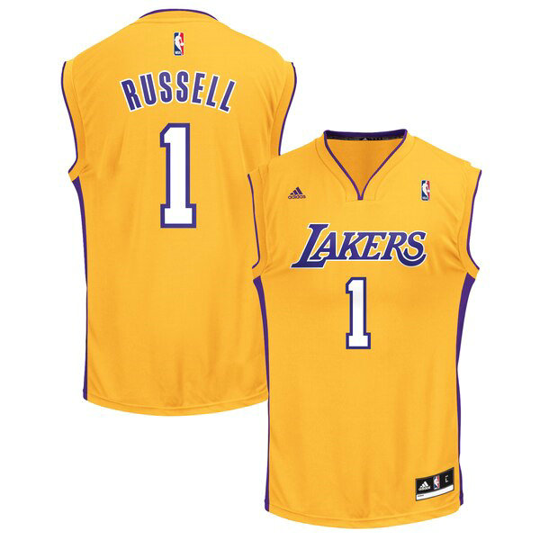 Maillot nba Los Angeles Lakers adidas Réplique Homme D'Angelo Russell 1 Jaune